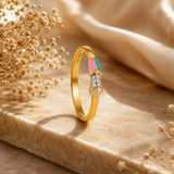Pastel Arrowhead 22KT Gold Ring