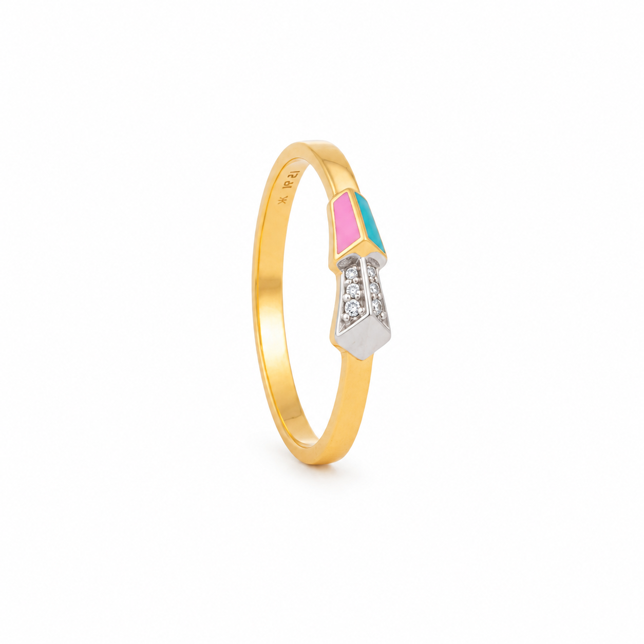 Pastel Arrowhead 22KT Gold Ring