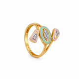 Pastel Riviera 22KT Gold Ring