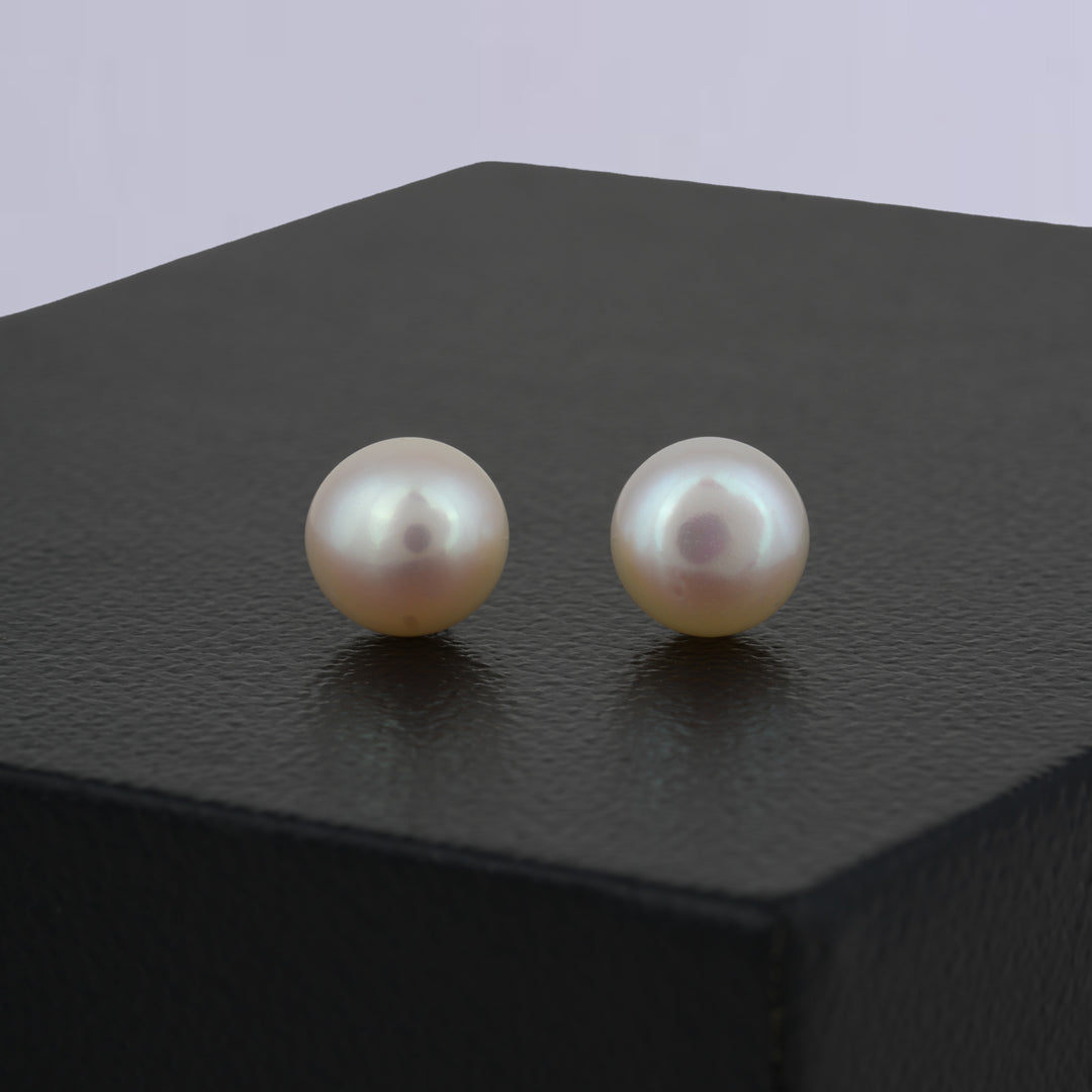 Peach Pearl Stud Earrings