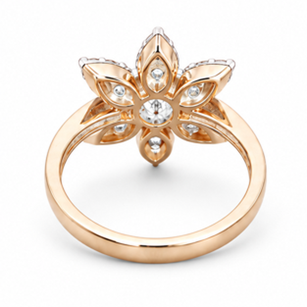 Pear Bloom 18KT Gold Diamond Ring