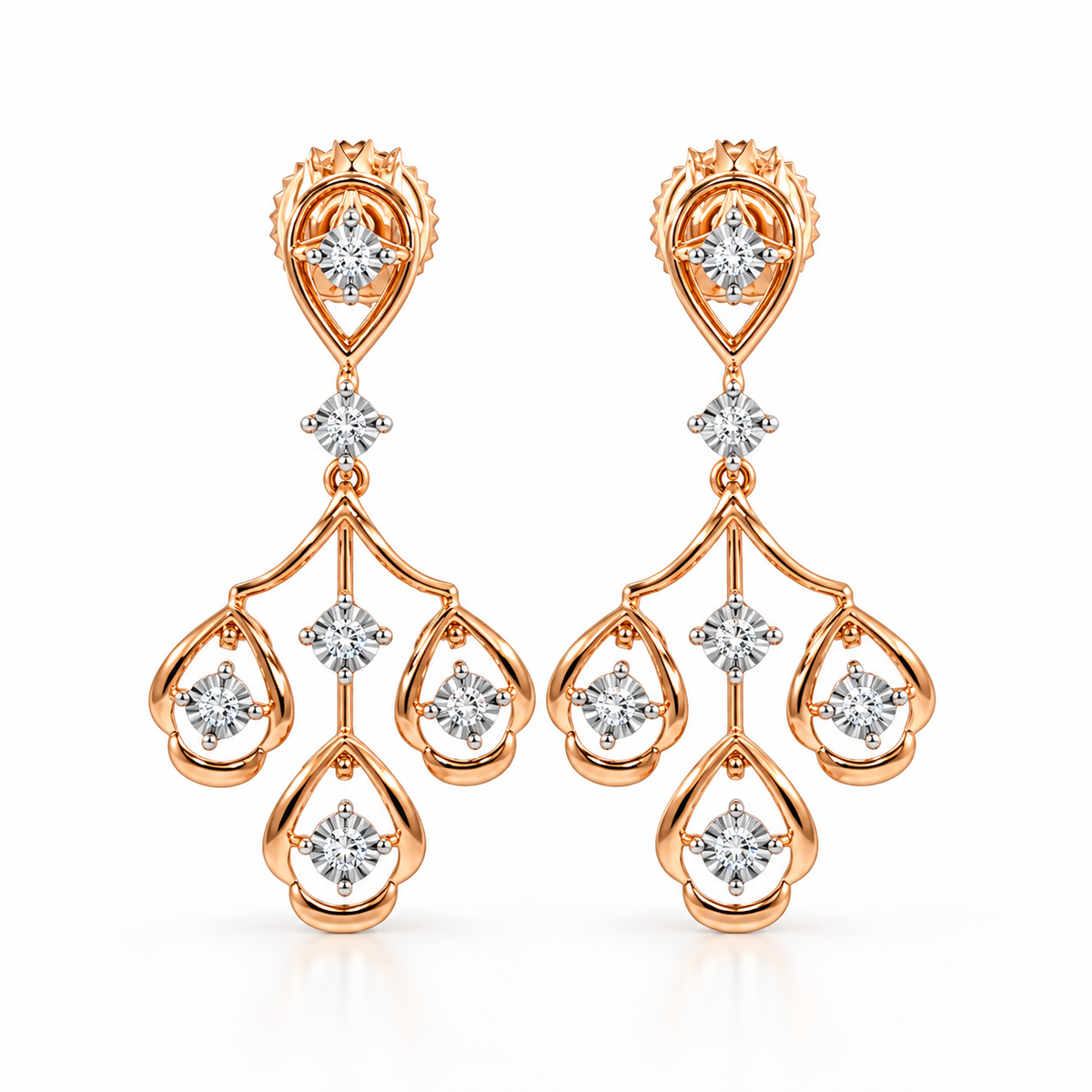 Perfect Luxe 14KT Gold Diamond Drop Earrings