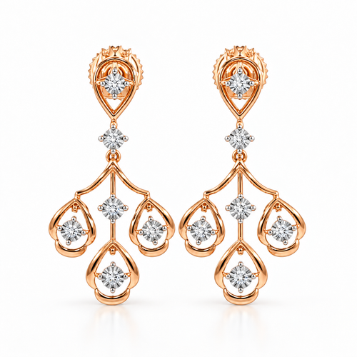 Perfect Luxe 14KT Gold Diamond Drop Earrings