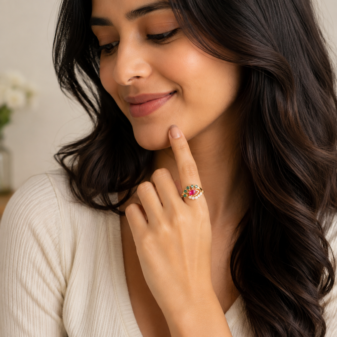 Petal Crest 22KT Gold Ring