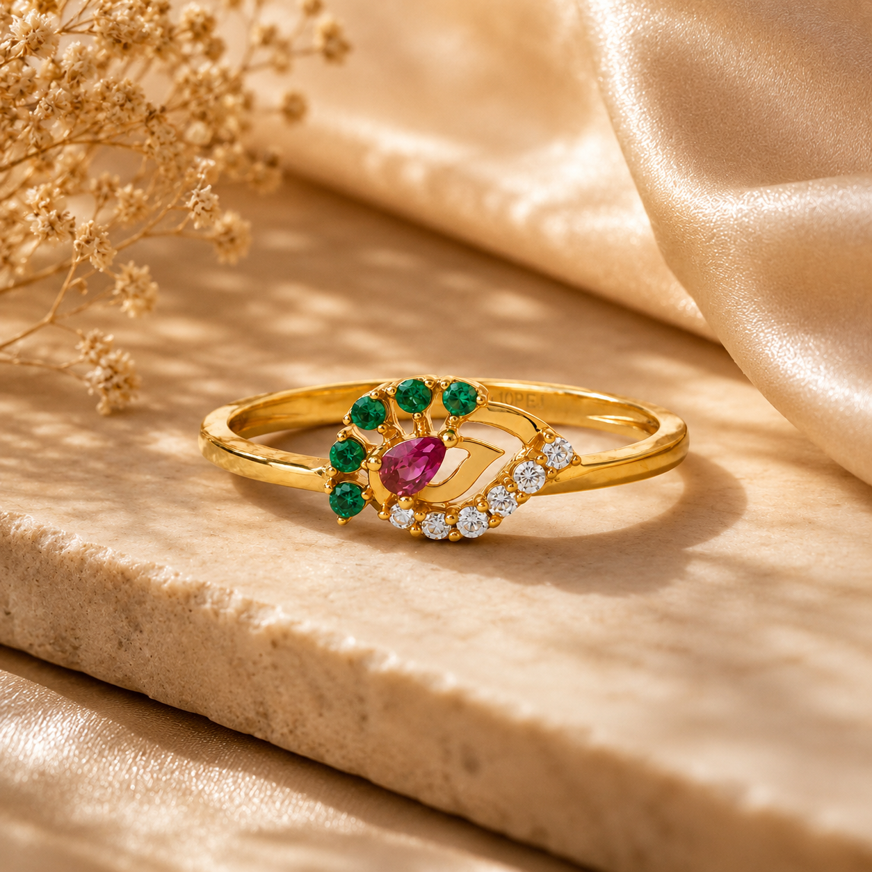 Petal Crest 22KT Gold Ring