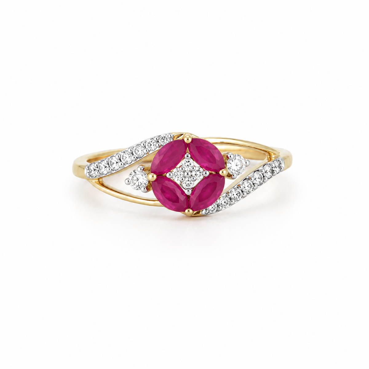 Pink Glow 14KT Gold Diamond Ring
