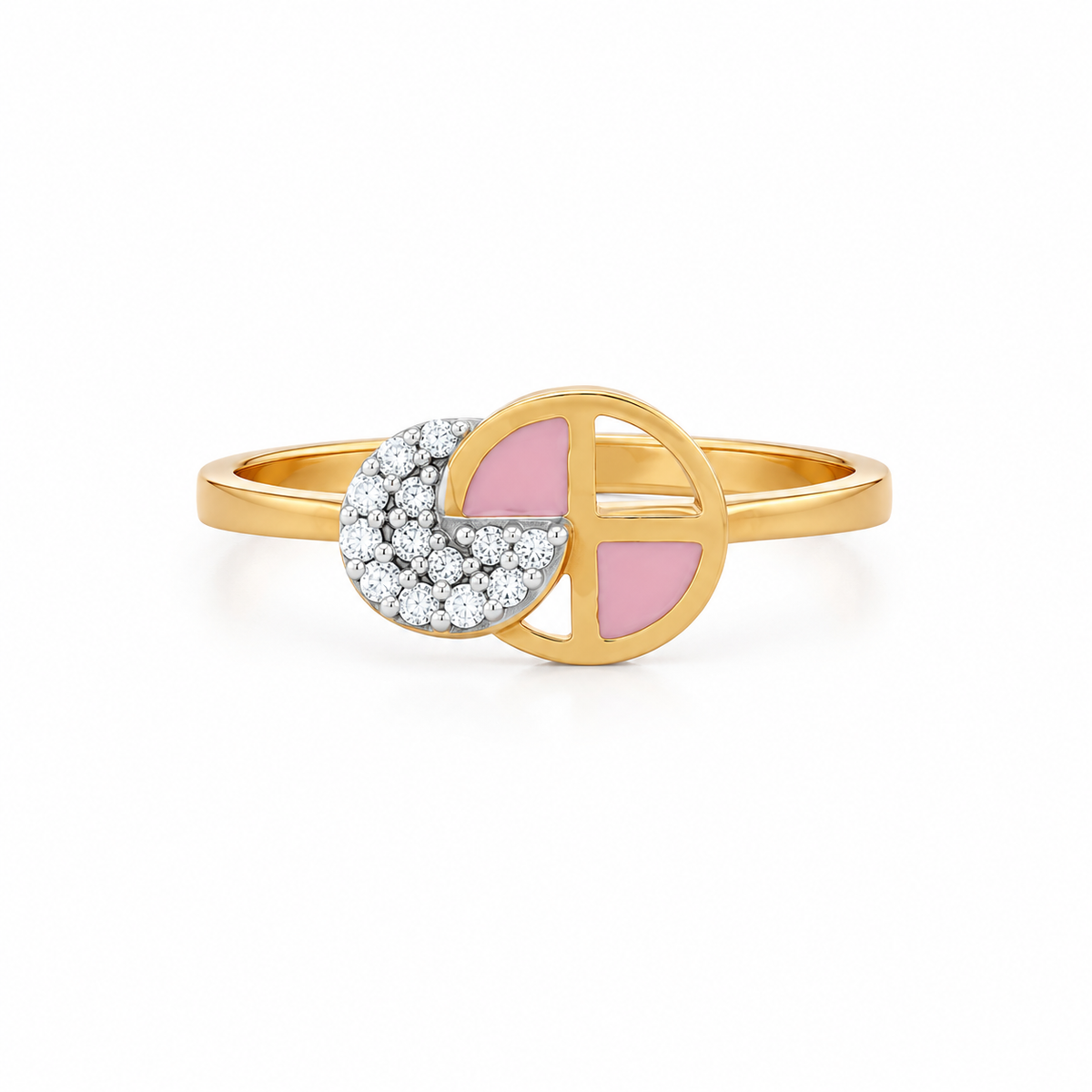 Pink Mosaic 22KT Gold Ring