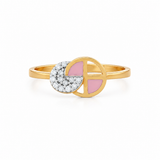 Pink Mosaic 22KT Gold Ring