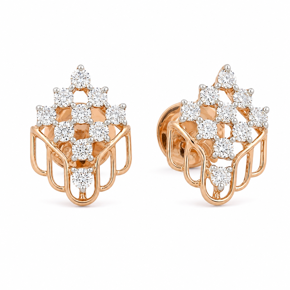 Prism Glow 18KT Gold Diamond Stud Earrings