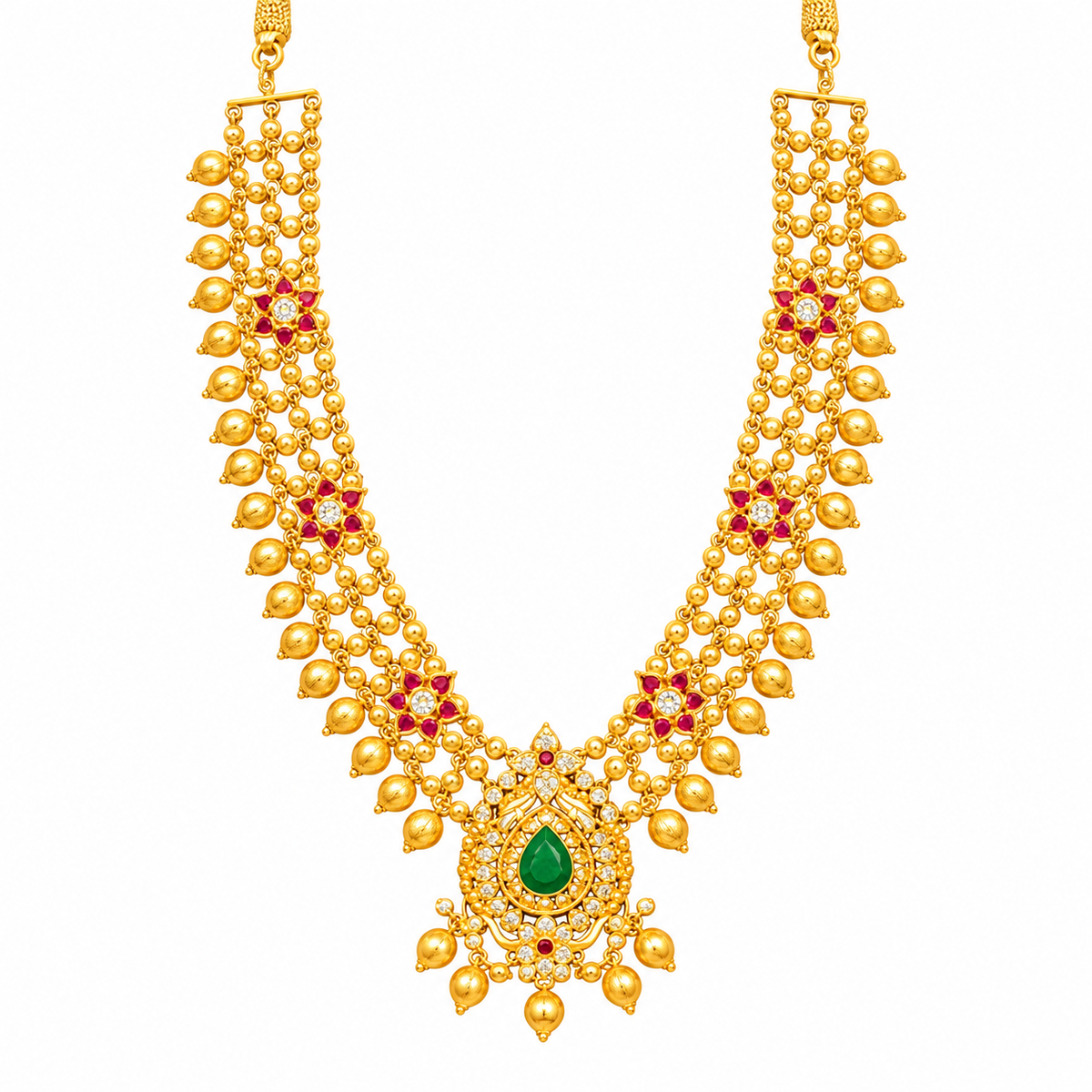 Prithika 22KT Gold Antique Short Necklace