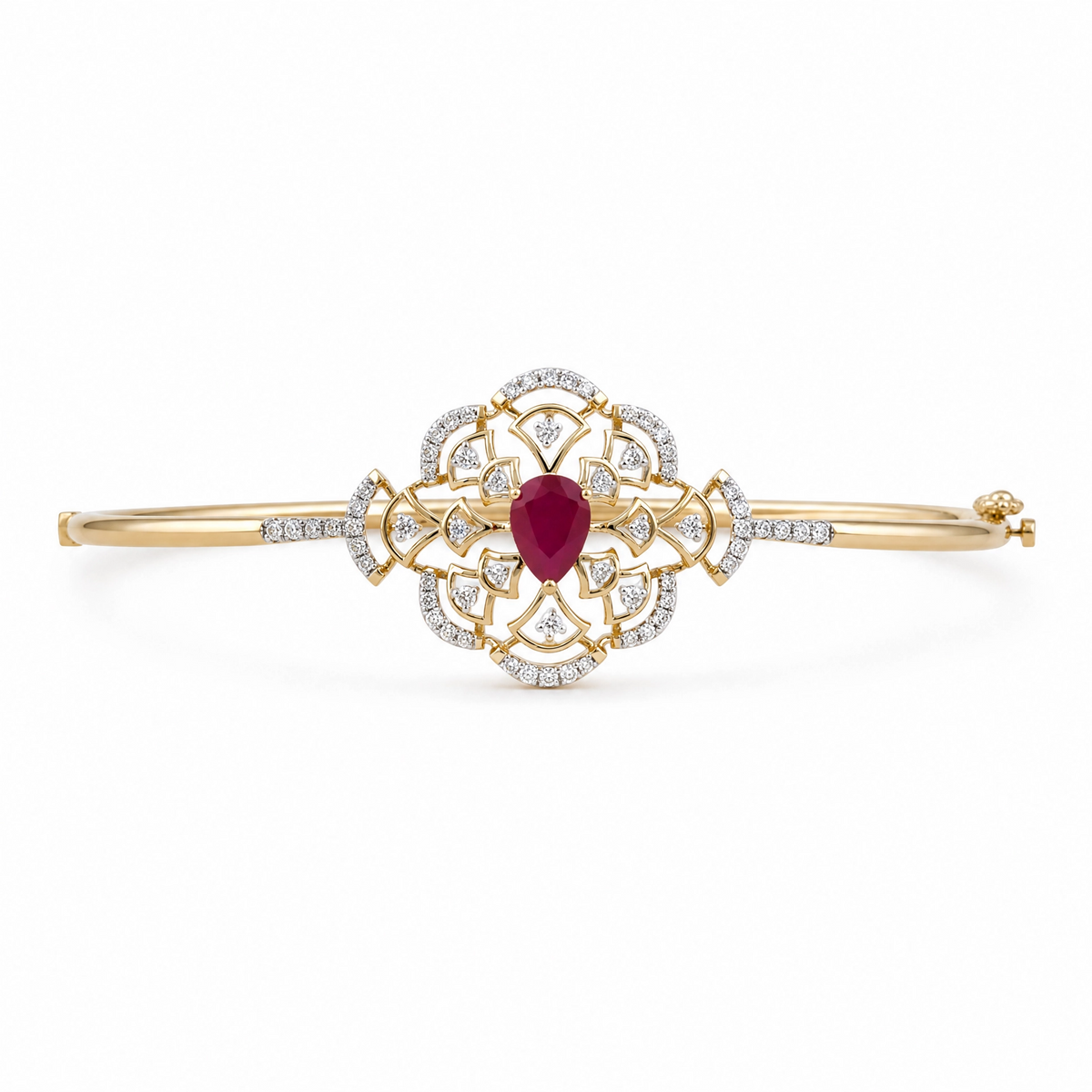 Radiant Harmony 14KT Gold Diamond Kada