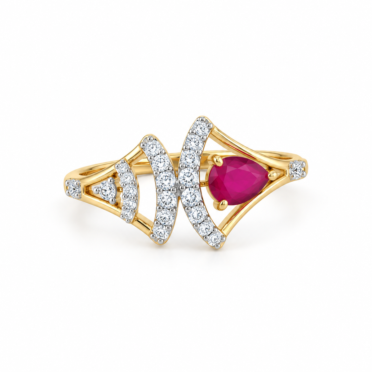 Radiant Harmony 14KT Gold Diamond Ring