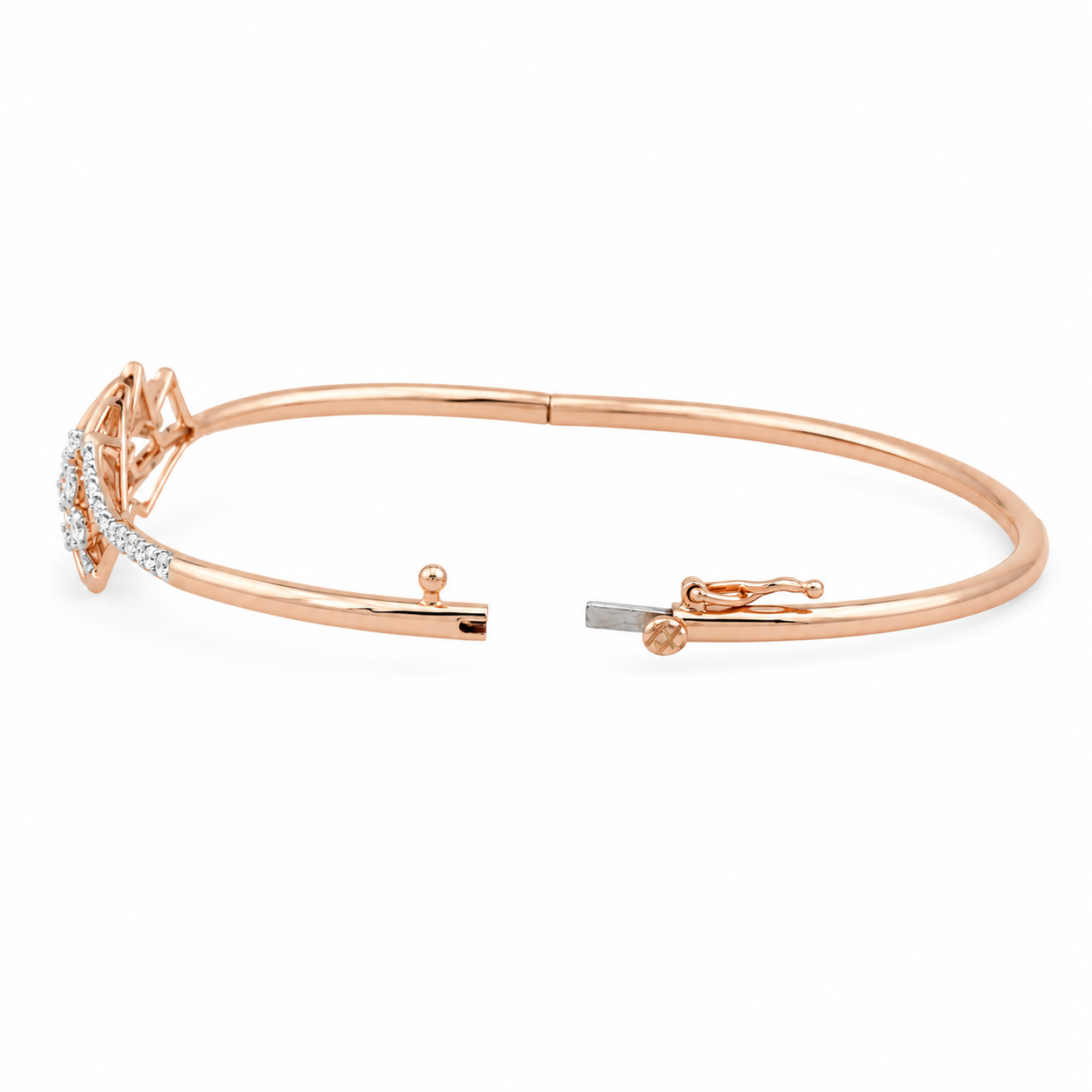 Radiant Lattice 18KT Gold Diamond Kada