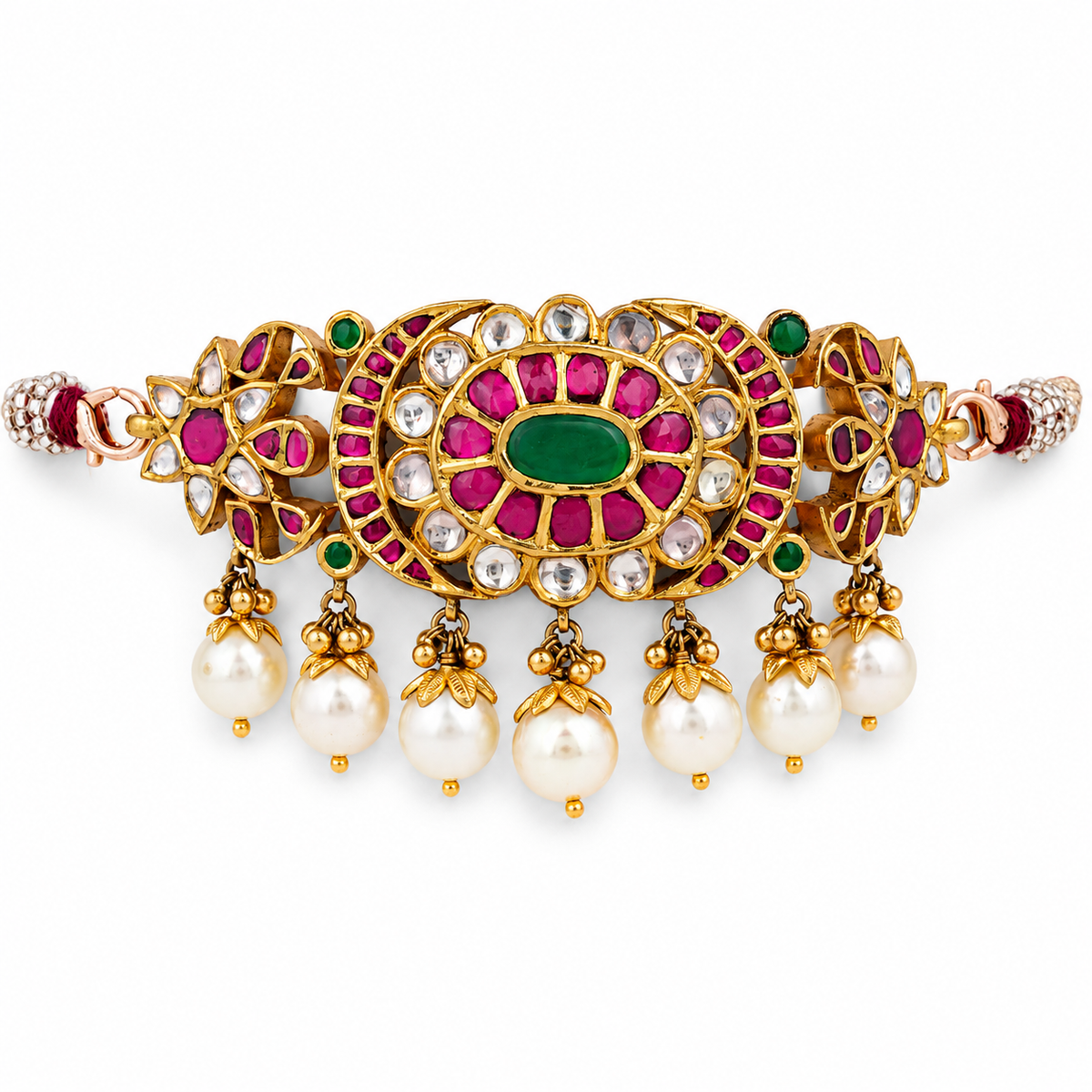 Rajkumari Pearl Drop 22KT Gold Bajuband
