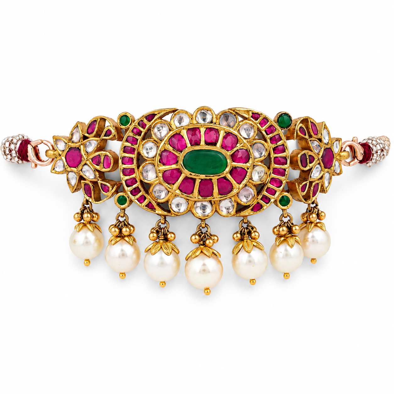 Rajkumari Pearl Drop 22KT Gold Bajuband