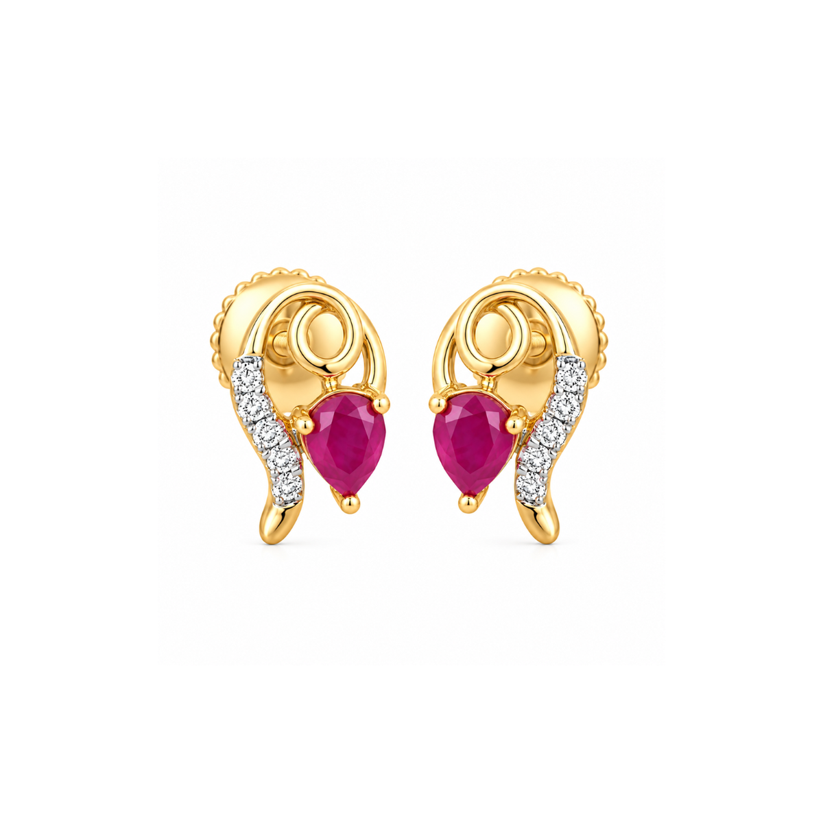 Rasira 14KT Gold Diamond Stud Earrings