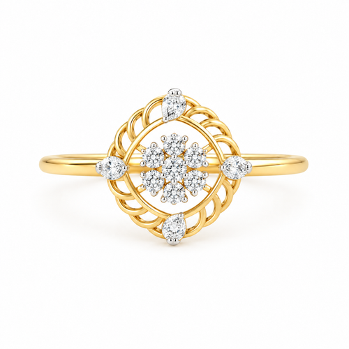 Regent Cluster 14KT Gold Diamond Ring