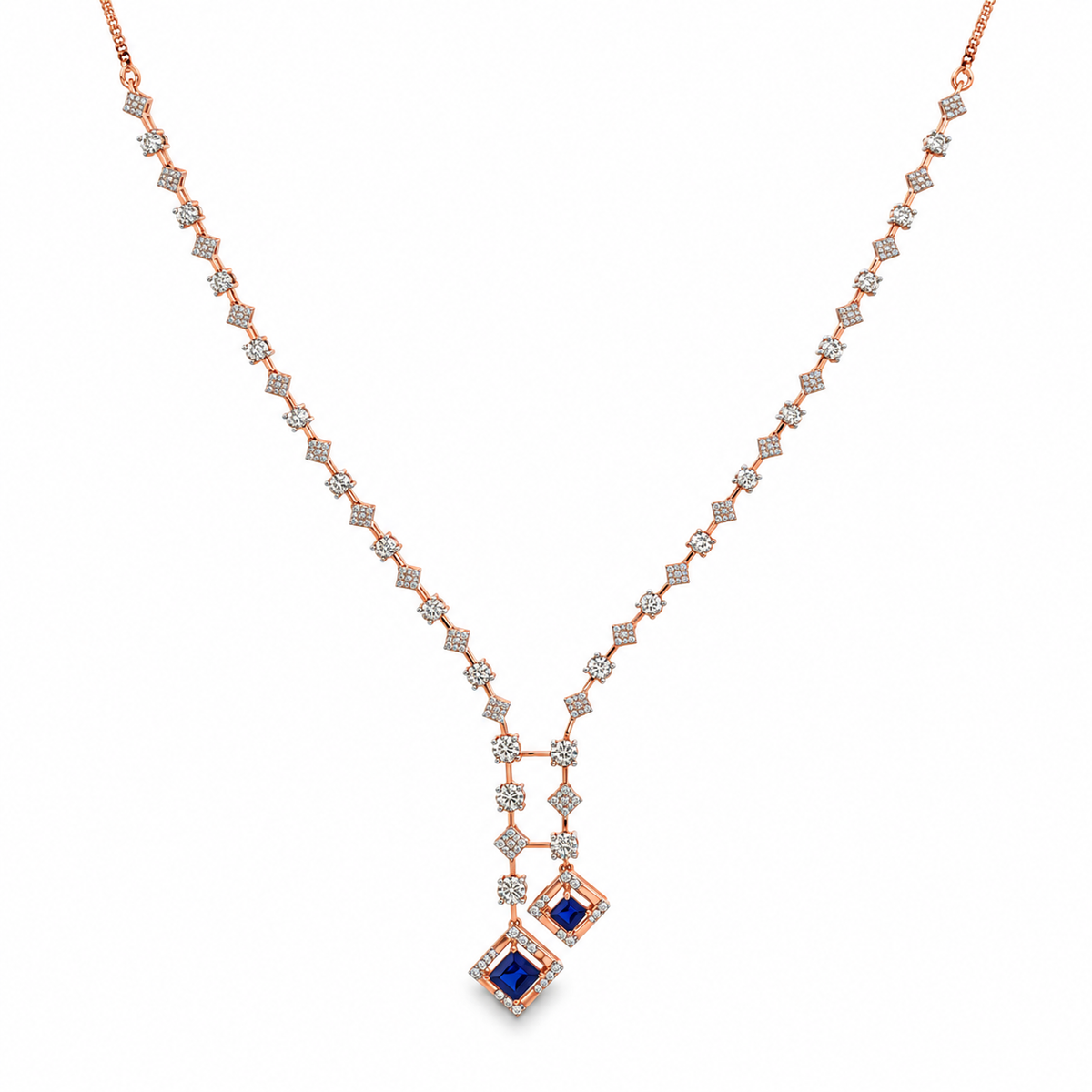 Rhoumbus Delight 14KT Gold Diamond Necklace