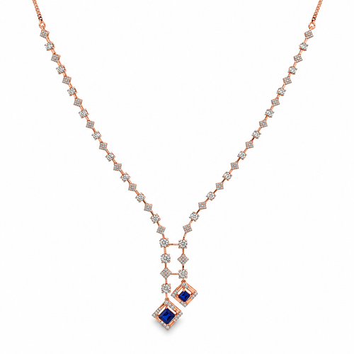 Rhoumbus Delight 14KT Gold Diamond Necklace