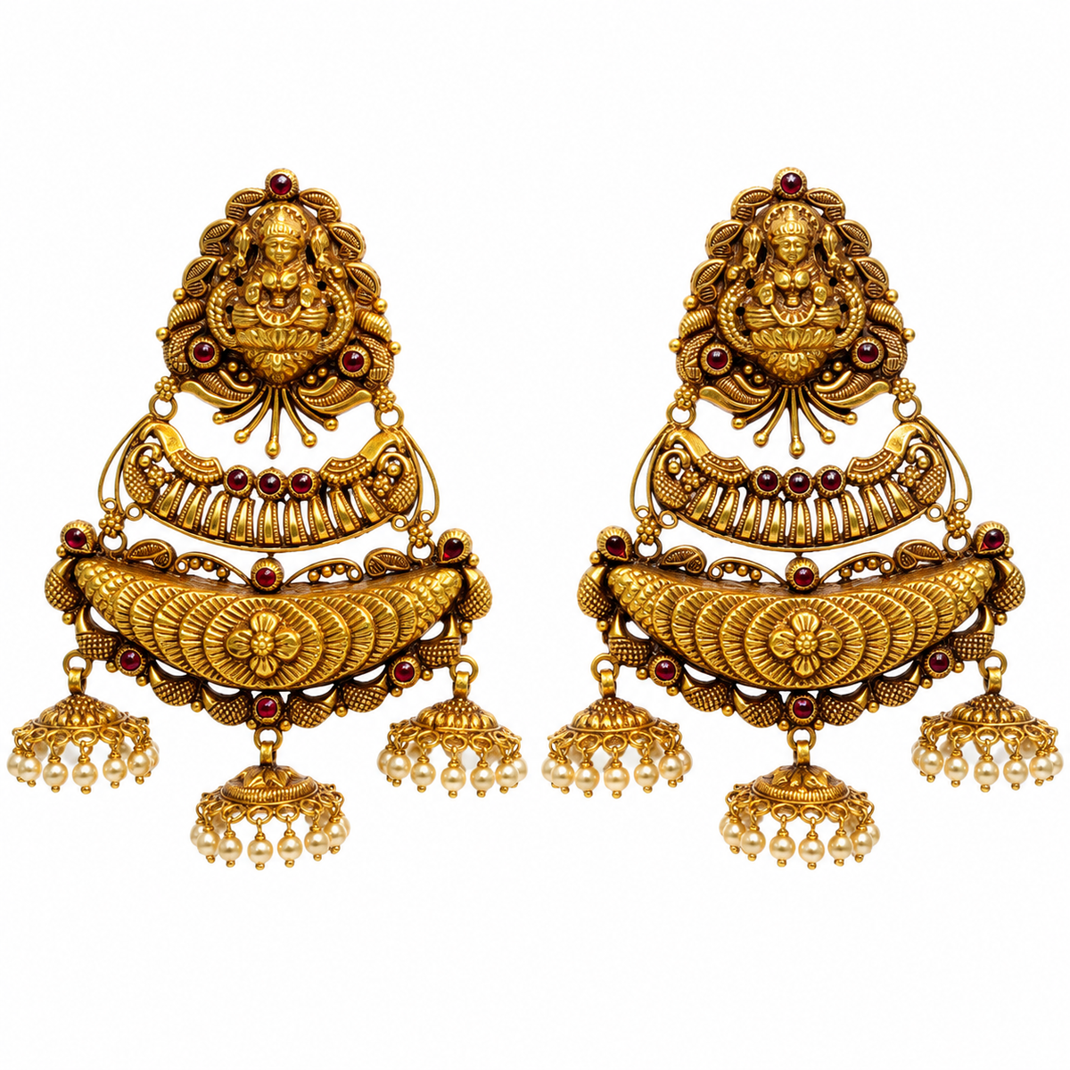 Royale Nakshi 22KT Gold Chandbali Earrings