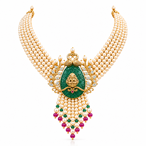 Nirupama 22KT Gold Temple Beaded Necklace