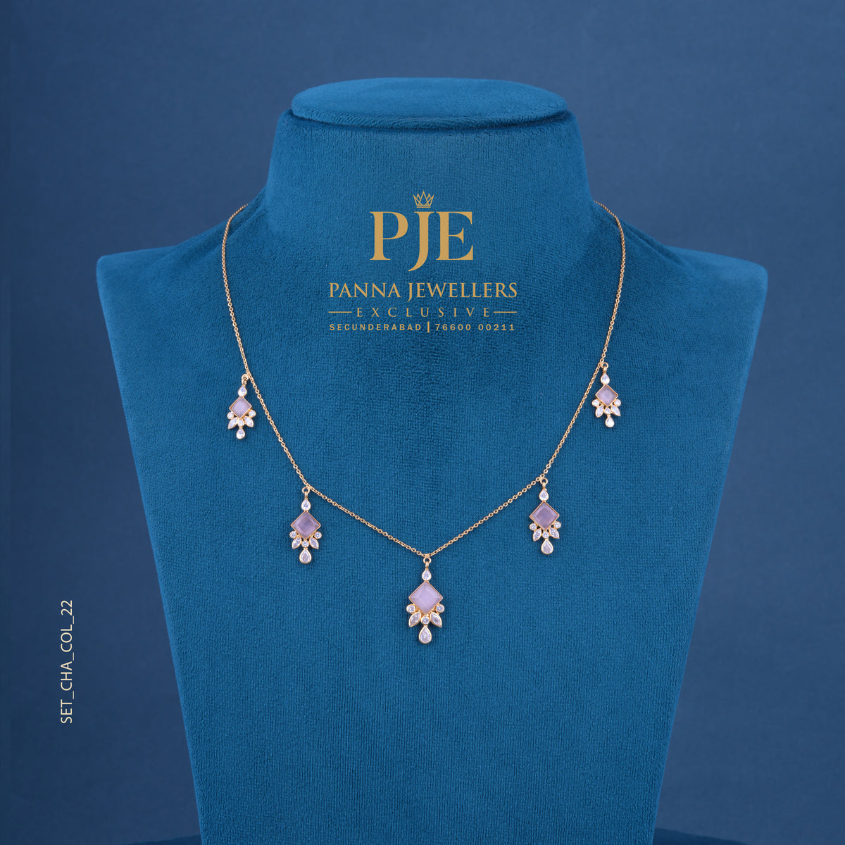 Semi Precious Station Necklace
