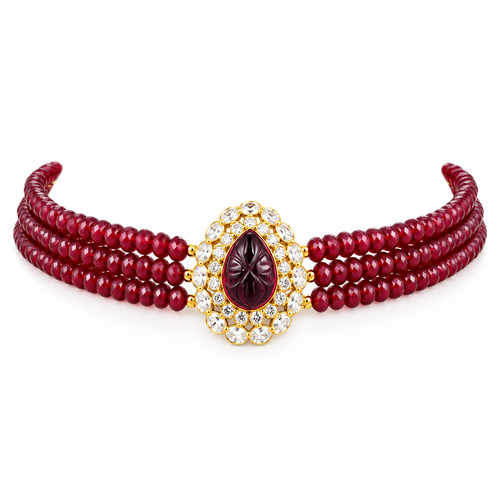 Manikya Teardrop 22KT Gold Choker