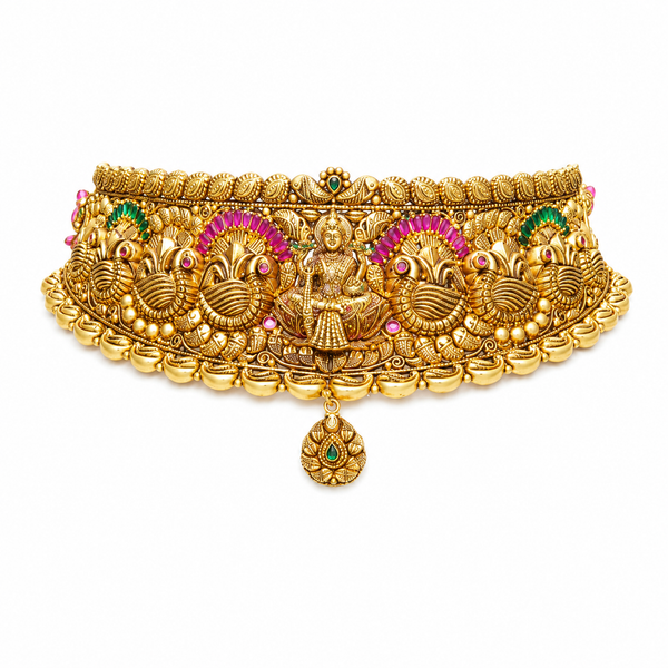 Bhavya 22KT Gold Temple Choker