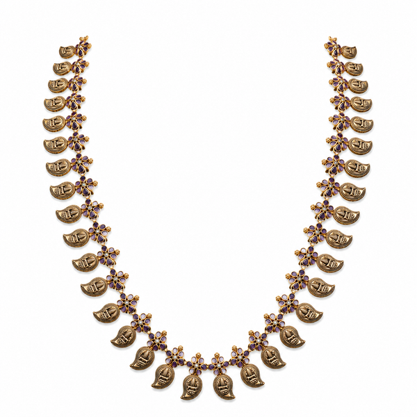 Charulya 22KT Gold Temple Necklace