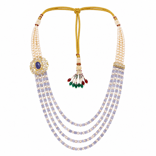 Semi Precious Side Broach Necklace