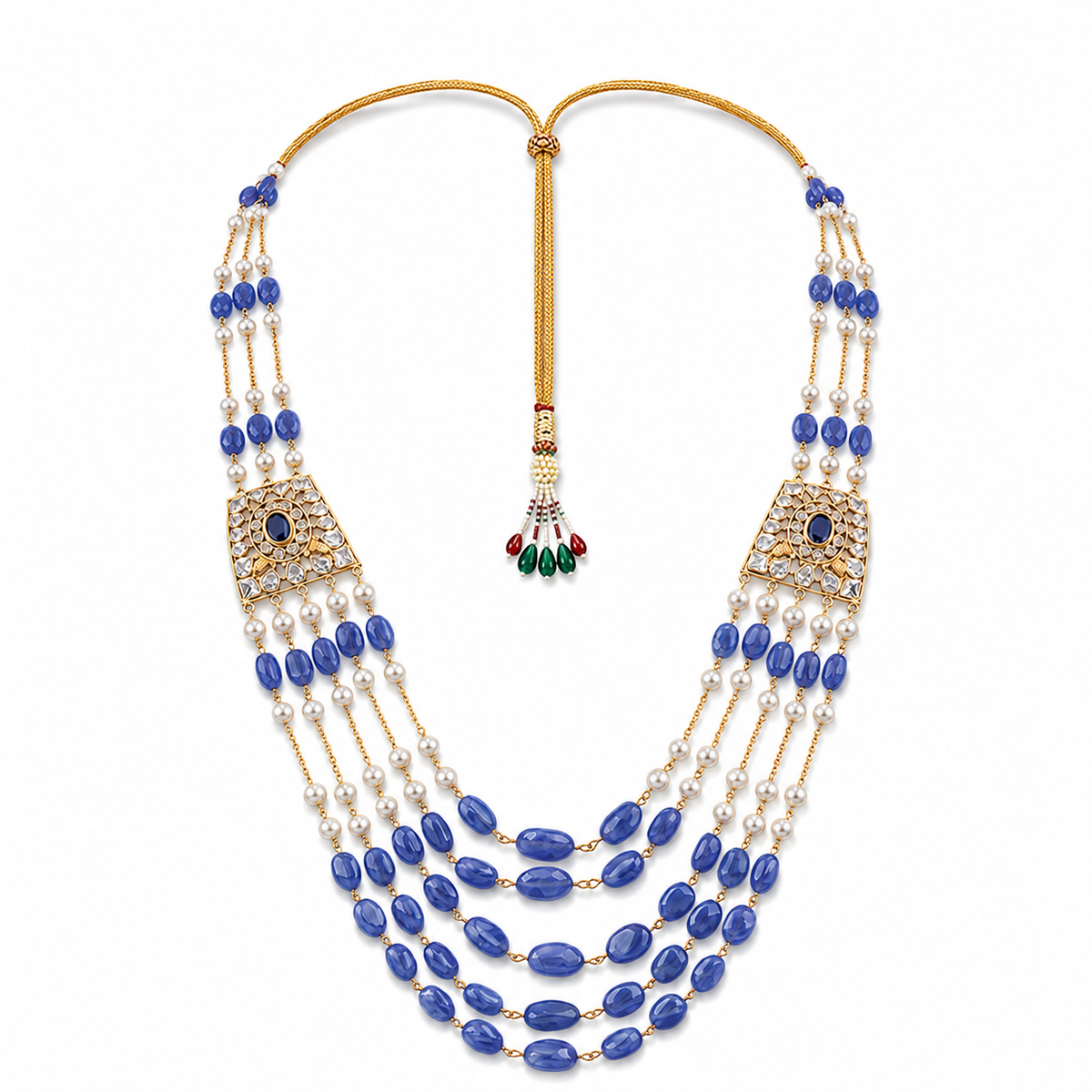Semi Precious Side Broach Necklace