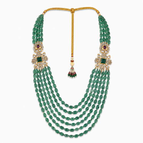 Semi Precious Side Broach Necklace
