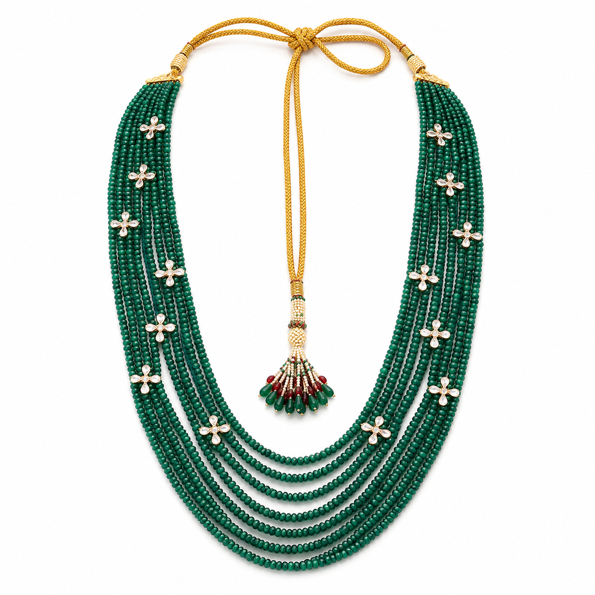 Semi Precious Side Broach Necklace