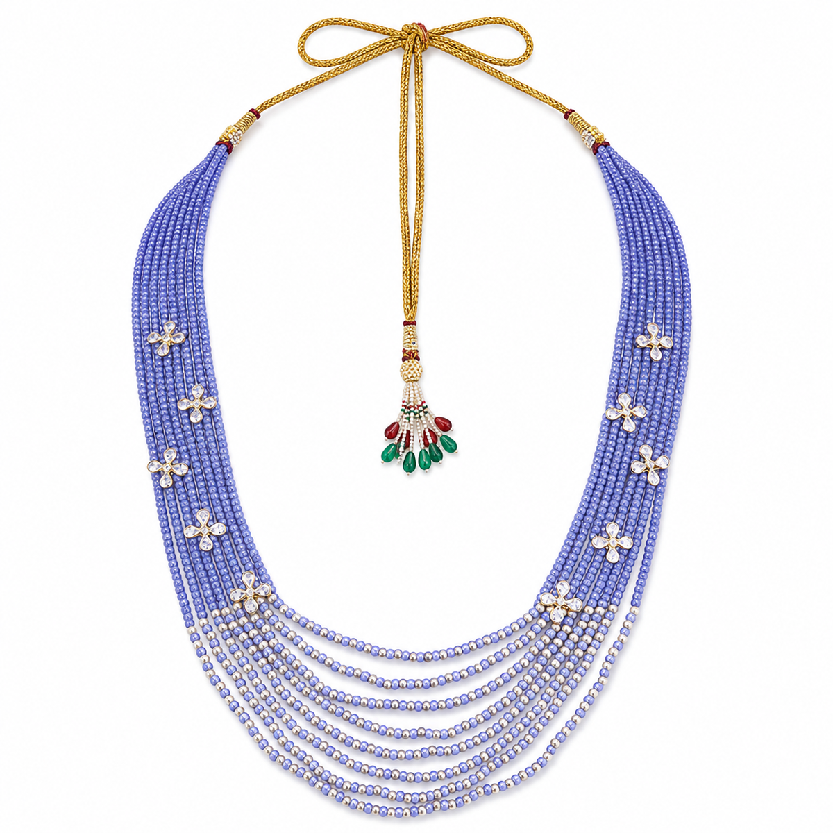 Semi Precious Side Broach Necklace