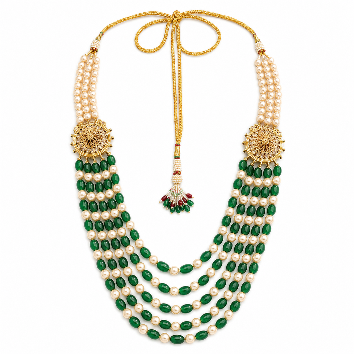 Semi Precious Side Broach Necklace