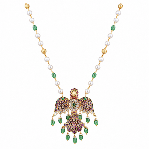 Hemangi 22KT Gold Antique Beaded Necklace