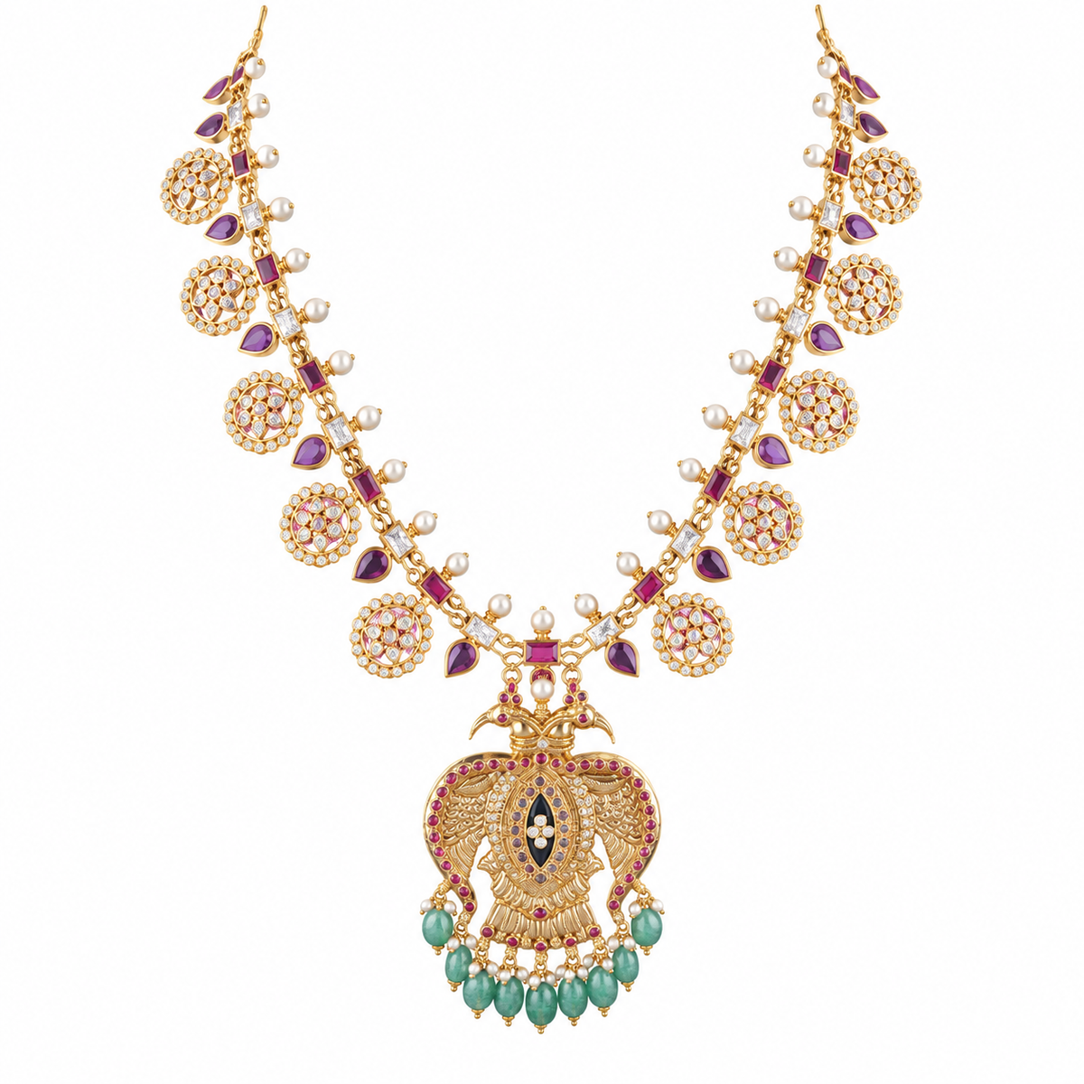 Eshwariya 22KT Gold Antique Necklace