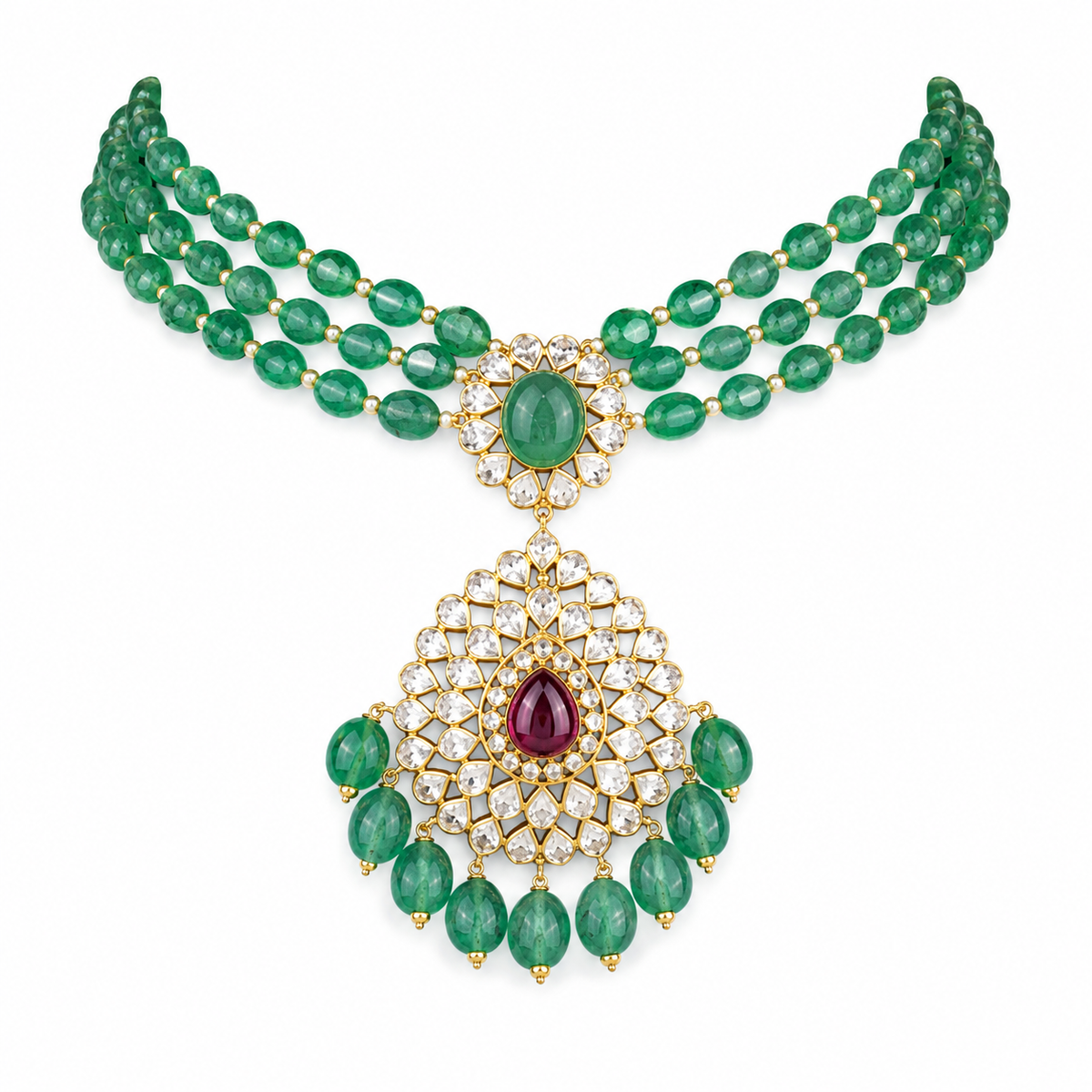 Semi Precious Beaded Necklace