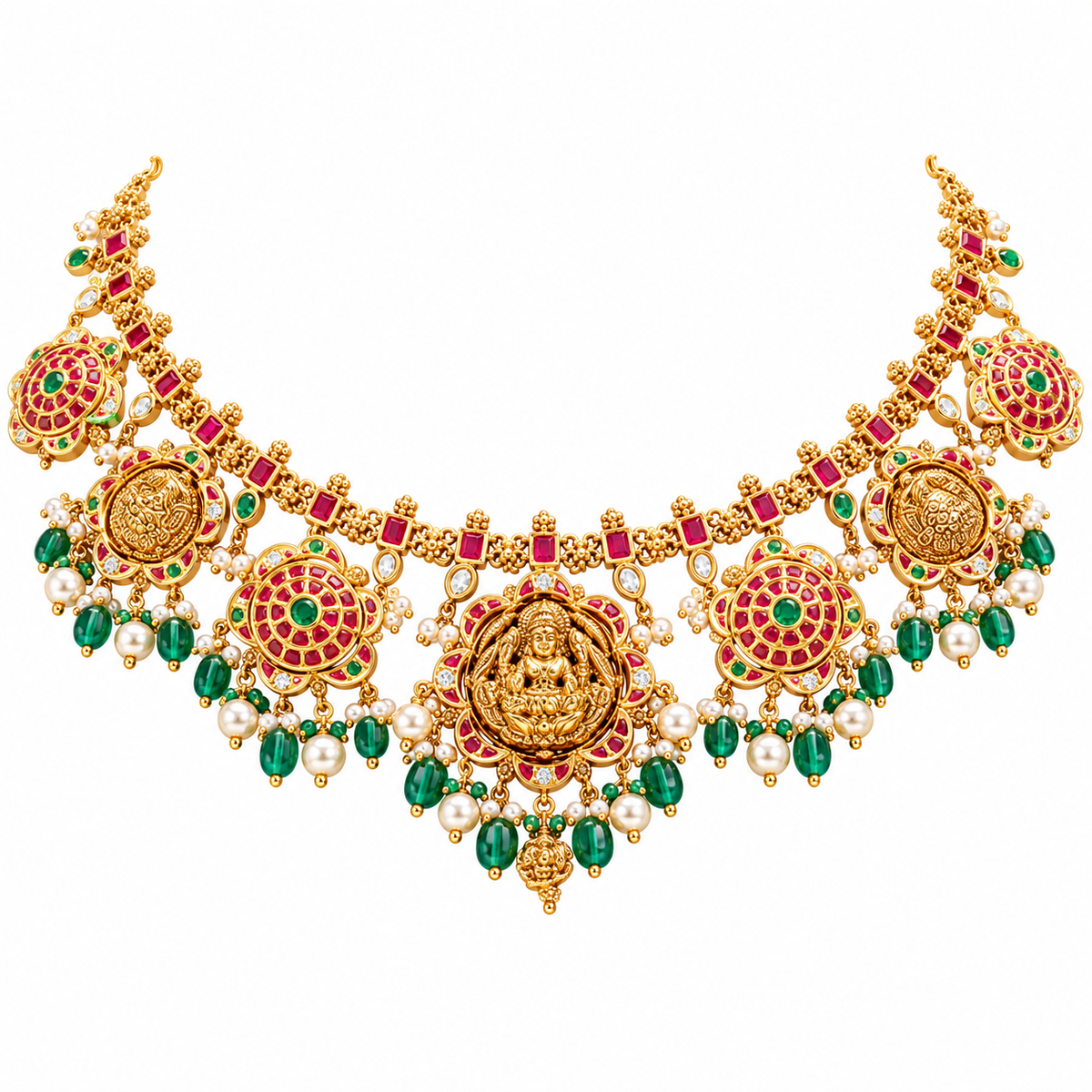 Yashasvi 22KT Gold Kundan Necklace