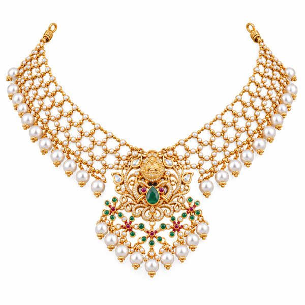 Eshira 22KT Gold Temple Necklace