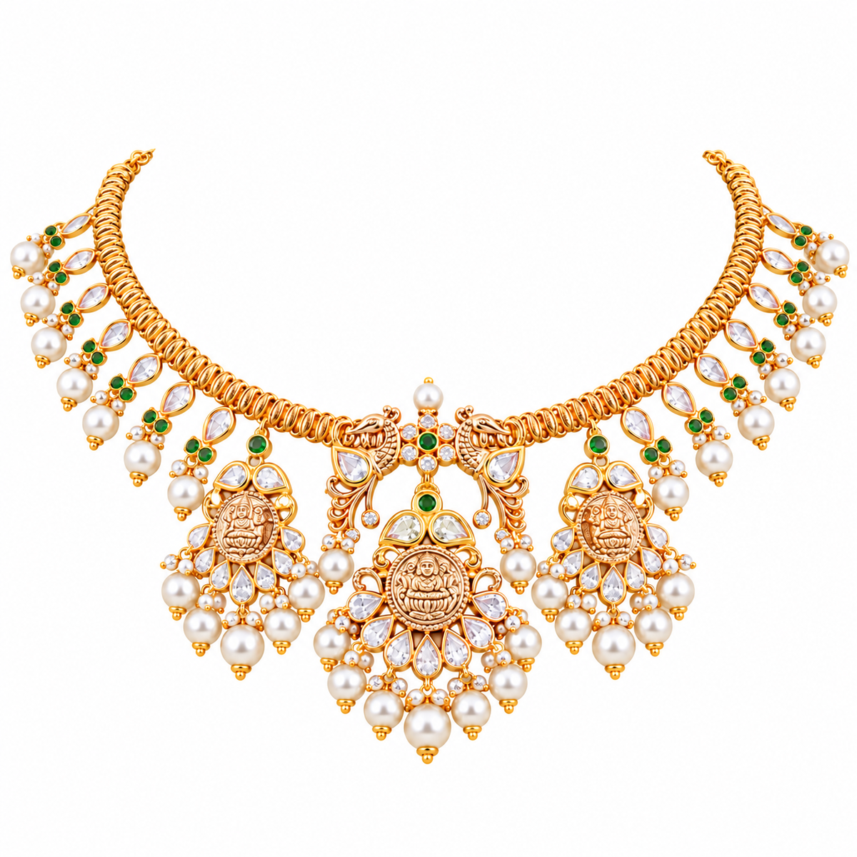 Nirupama 22KT Gold Temple Necklace
