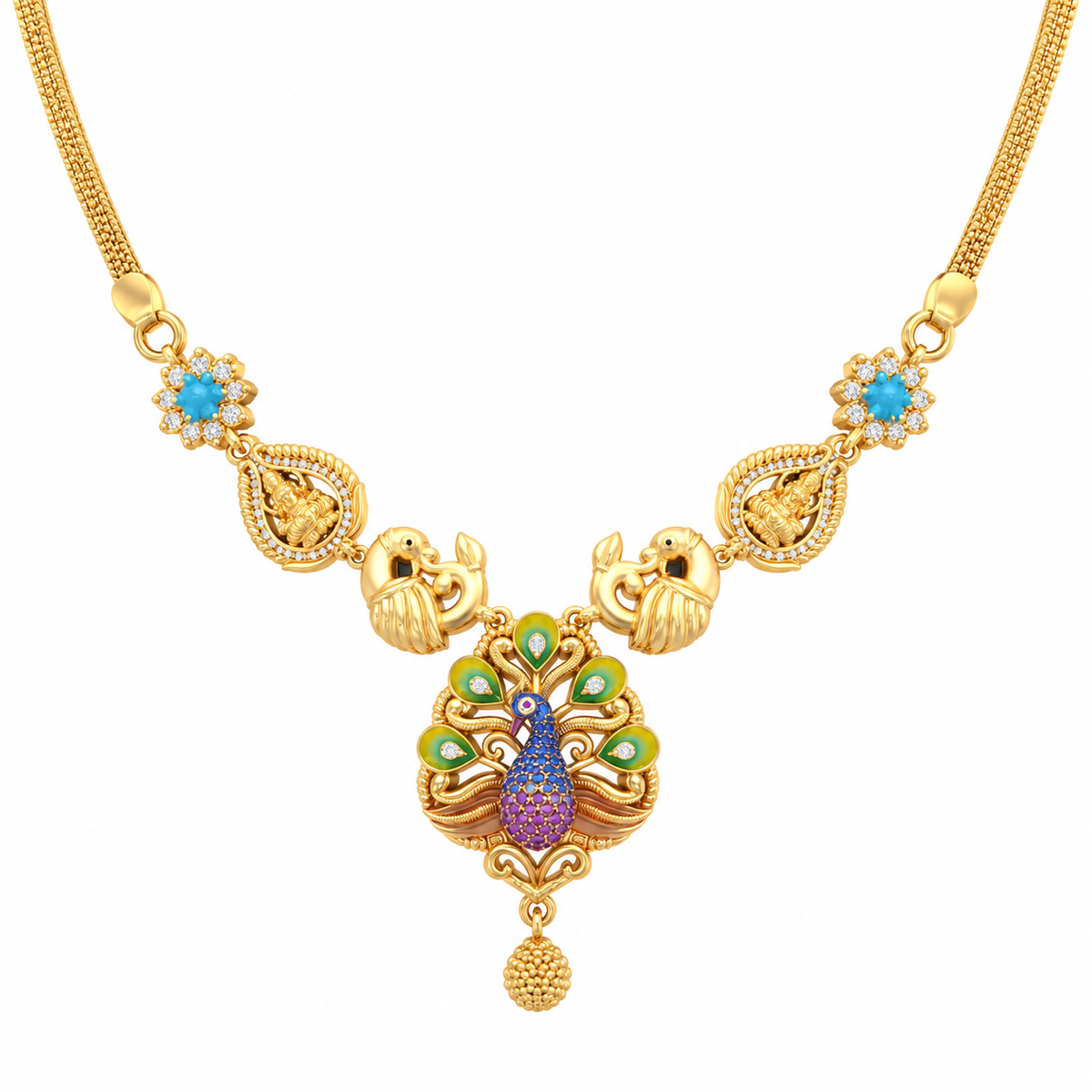 Lohita 22KT Gold Temple Necklace
