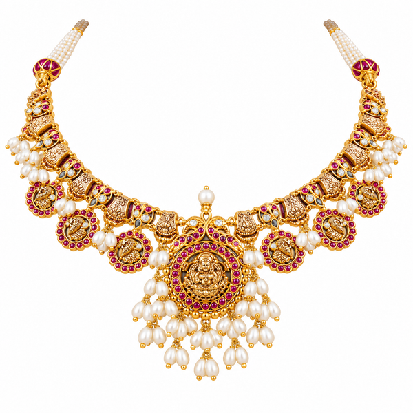 Dharika 22KT Gold Temple Necklace