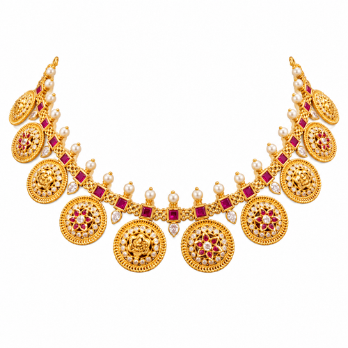 Aditi 22KT Gold Temple Necklace