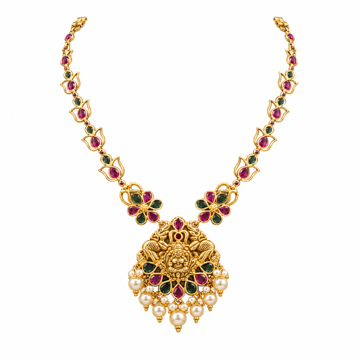 Pratibha 22KT Gold Temple Necklace