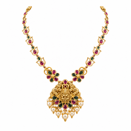 Pratibha 22KT Gold Temple Necklace
