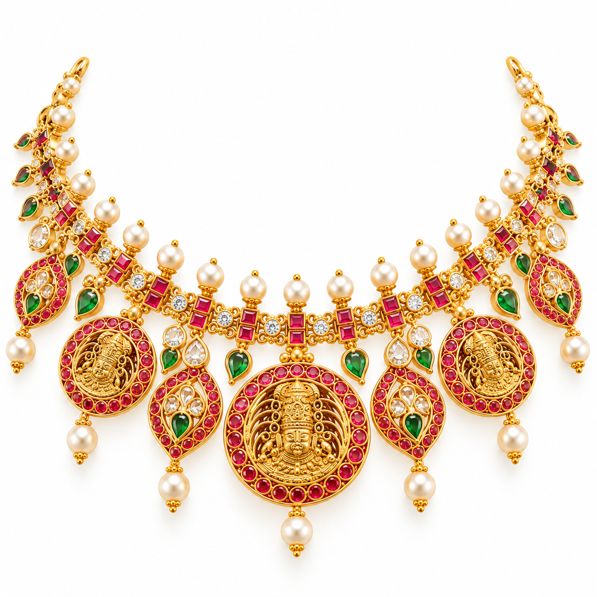 Bhavana 22KT Gold Temple Necklace