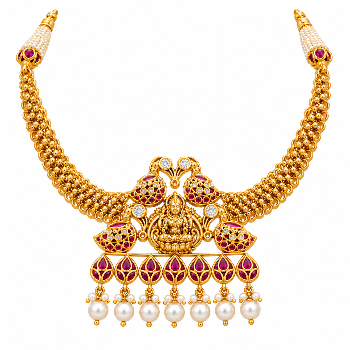 Lakshita 22KT Gold Temple Necklace