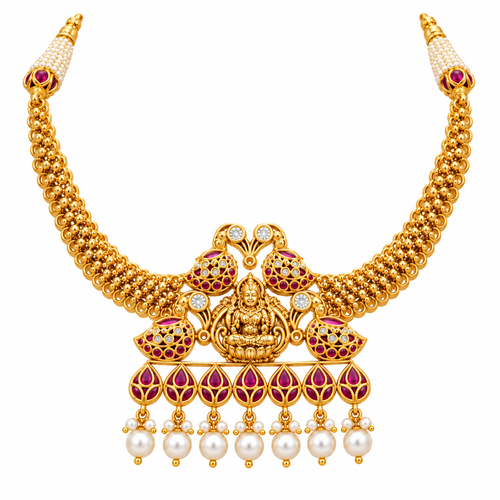 Lakshita 22KT Gold Temple Necklace