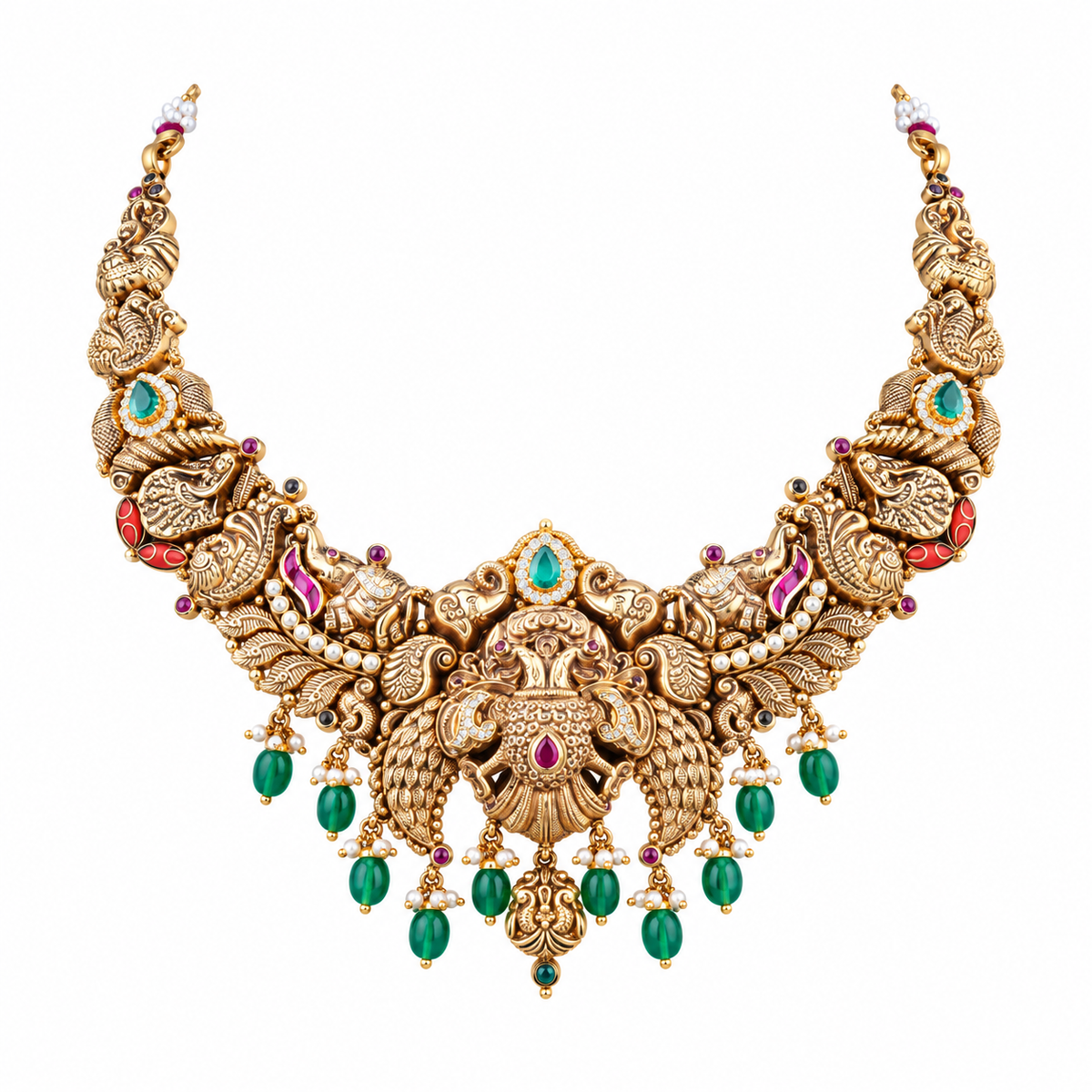 Radha 22KT Gold Temple Necklace